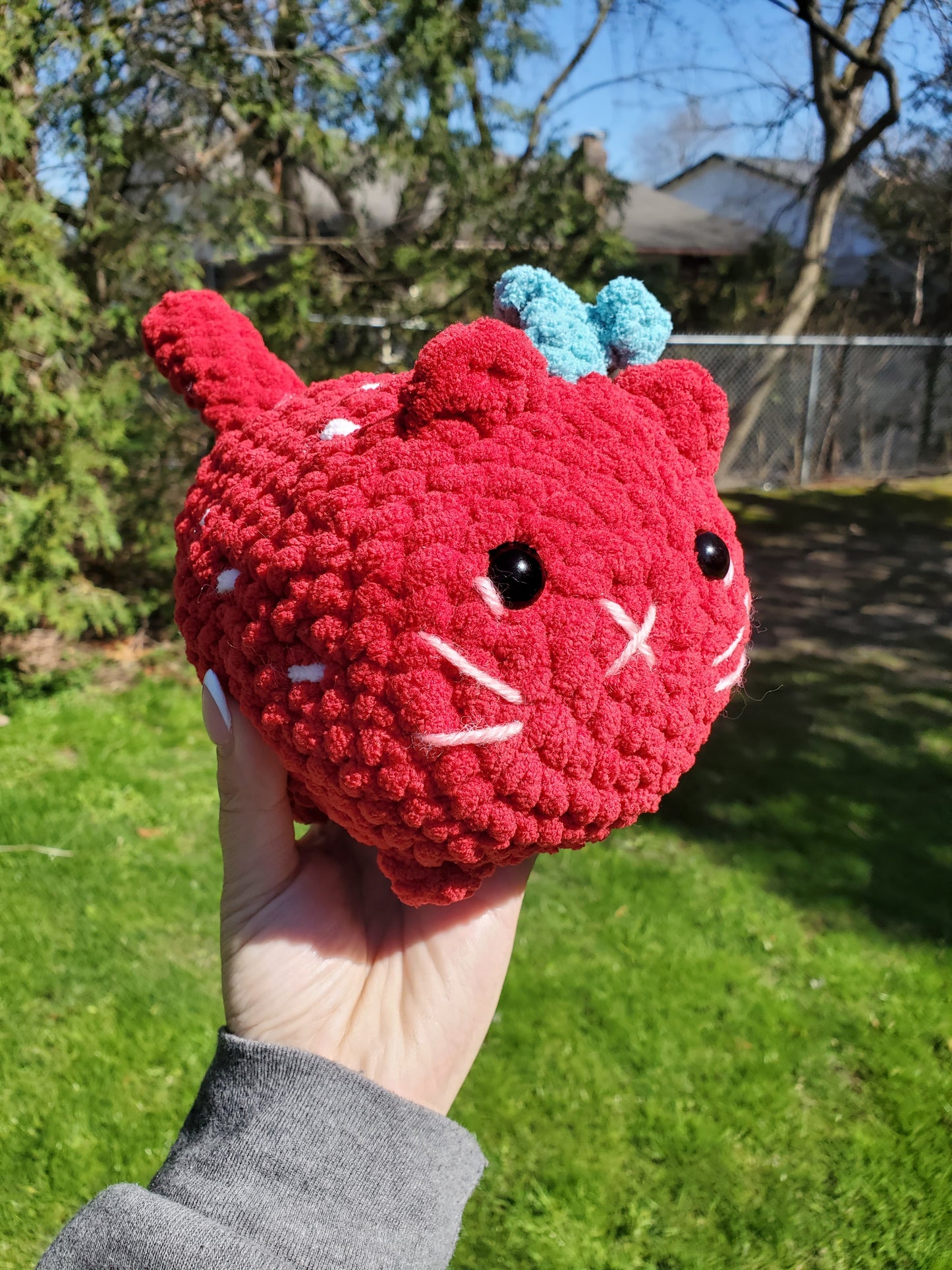 Strawberry Cat Loaf Plushie