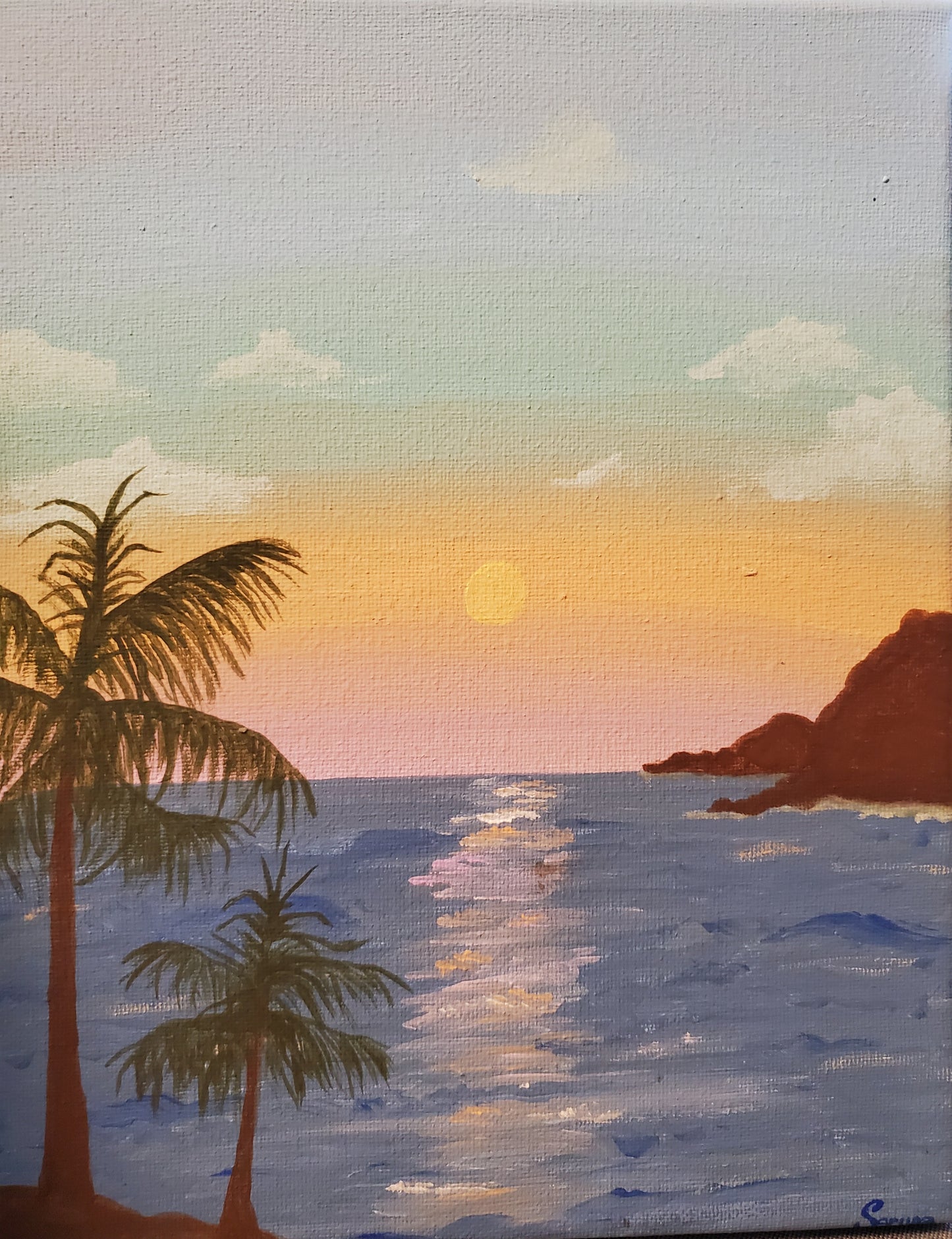 8" x 10" Pastel Beaches - Acrylic Painting