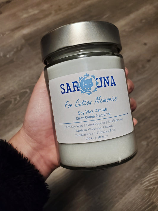 For Cotton Memories Large Soy Candle