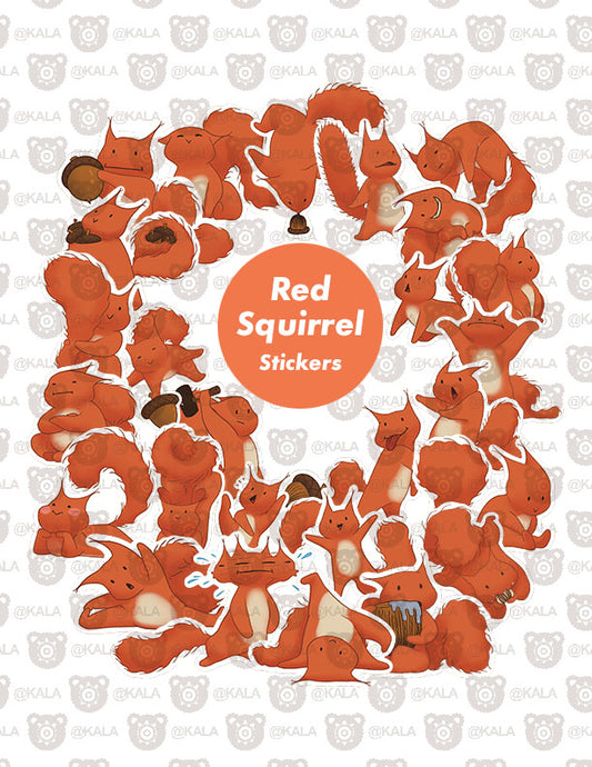 Red Squirrel Stickers