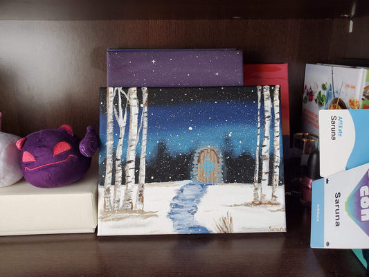 8" x 10" Snowy Birch Forest - Acrylic Painting