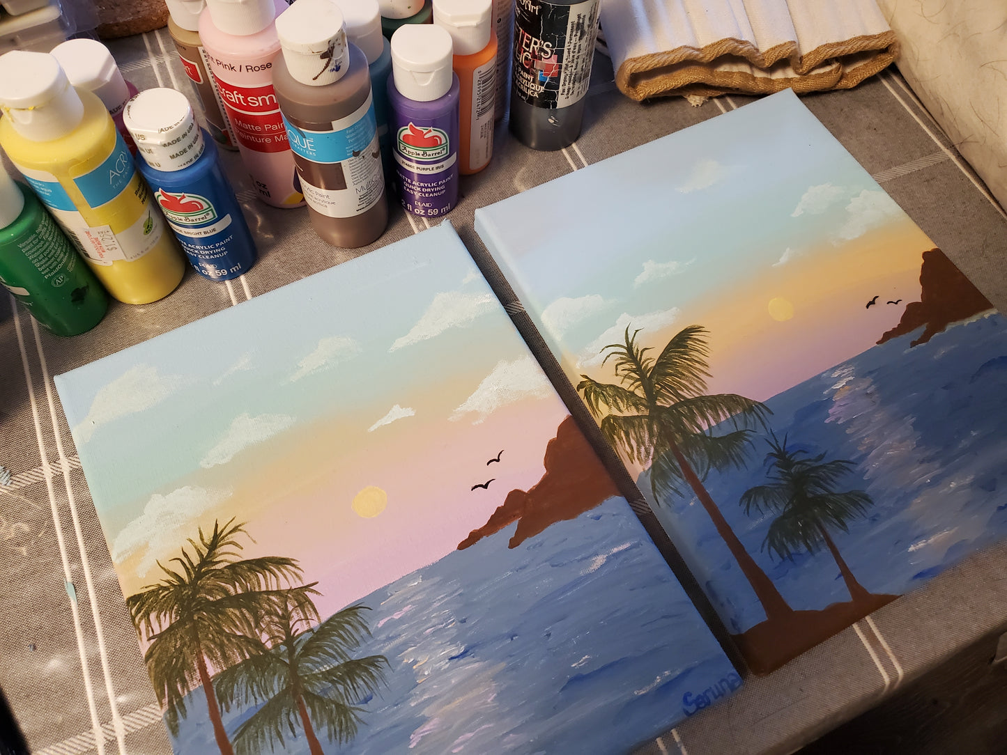 8" x 10" Pastel Beaches - Acrylic Painting